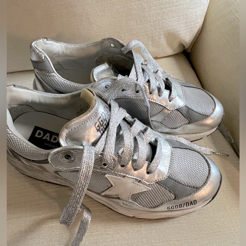 Authentic Golden Goose DadStar silver size 38